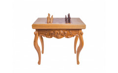 Стол резной "Сезам" (шахматы+нарды), дуб, с фигурами Элеганс