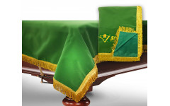 Чехол для б/стола 8-3 (зеленый с желтой бахромой, с логотипом)