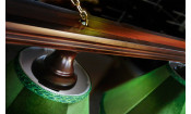 Лампа Классика 2 3пл. ясень (№5,бархат зеленый,бахрома желтая,фурнитура золото)