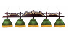 Лампа Император-Люкс 5пл. ясень (№5,бархат зеленый,бахрома желтая,фурнитура золото)