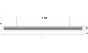 Лампа Evolution 3 секции ПВХ (ширина 600) (Пленка ПВХ Шелк Сталь,фурнитура черная глянцевая)