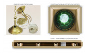 Лампа Аристократ-3 4пл. береза (№2,бархат зеленый,бахрома желтая,фурнитура золото)