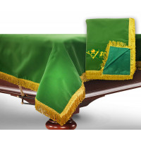 Чехол для б/стола 9-3 (зеленый с зеленой бахромой,с логотипом)