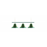 Лампа Классика 3 пл. металл (№2,бархат зеленый,бахрома желтая,фурнитура золото)