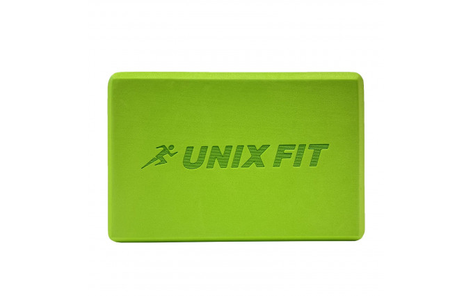 Блок для йоги и фитнеса UNIX Fit (200 г) 23 х 15 х 7 см, 1 шт, зеленый