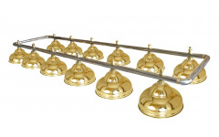 Лампа на двенадцать плафонов "Ravena" (серебристая штанга, золотой плафон D38см)