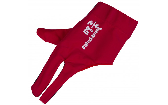 Перчатка бильярдная «Ball Teck MFO» (черно-красная, вставка замша), защита от скольжения